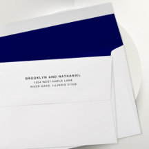 Eenvoudig donker marineblauw retouradres gelinieer
