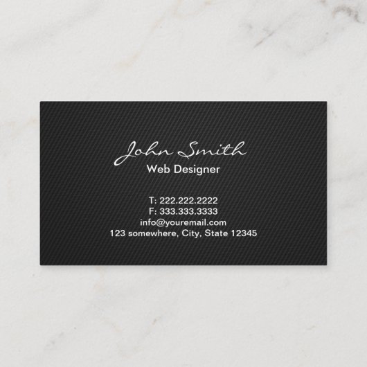 Eenvoudig Donker Monogram Web Design Visitekaartje (Achterkant)