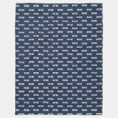 Eenvoudig donkerblauw Custom Repeat Name patroon Fleece Deken (Voorkant)