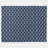 Eenvoudig donkerblauw Custom Repeat Name patroon Fleece Deken (Voorkant (Horizontaal))