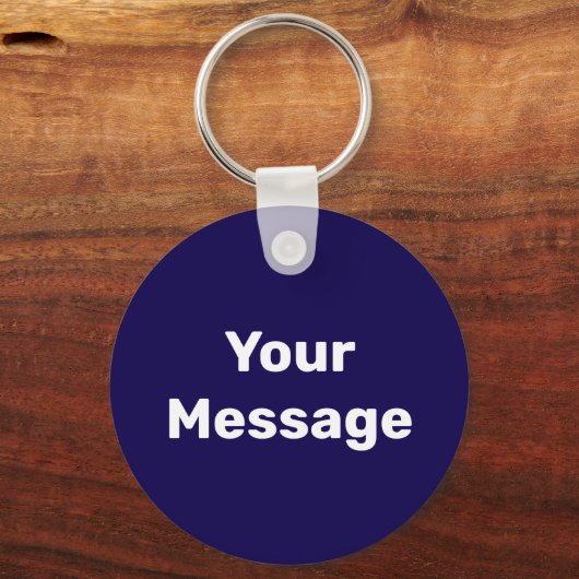 Eenvoudig Donkerblauw en wit Uw Sjabloon van het B Sleutelhanger (Achterkant)
