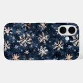Eenvoudig donkerblauw met sneeuwvlokken Case-Mate iPhone case (Achterkant (horizontaal))
