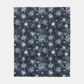 Eenvoudig donkerblauw met sneeuwvlokken fleece deken (Voorkant)