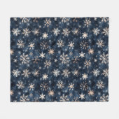 Eenvoudig donkerblauw met sneeuwvlokken fleece deken (Voorkant (Horizontaal))