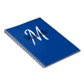 Eenvoudig donkerblauw monogram notitieboek (Rechterzijde)