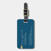 Eenvoudig donkerblauw Traveller Info Bagagelabel (Voorkant verticaal)