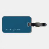Eenvoudig donkerblauw Traveller Info Bagagelabel (Achterkant horizontaal)