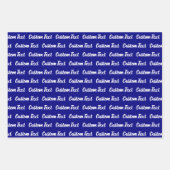 Eenvoudig donkerblauw wit cursief tekstpatroon voo inpakpapier vel (Voorkant)