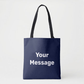 Eenvoudig Donkerblauw Wit Uw Sjabloon van de Beric Tote Bag