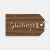 Eenvoudig, donkerbruin, gestreept minimalistisch cadeaulabel (Voorkant (Horizontaal))