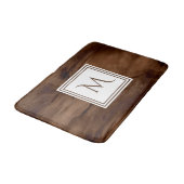 Eenvoudig donkerbruin subtiel marmer Modern Monogr Badmat (Gekanteld)