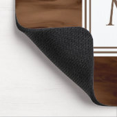 Eenvoudig donkerbruin subtiel marmer Modern Monogr Muismat (Hoek)