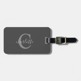 Eenvoudig donkergrijs Bagagelabel