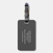Eenvoudig donkergrijs Bagagelabel (Achterkant verticaal)