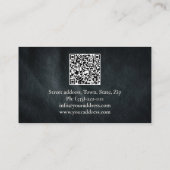 Eenvoudig Donkergrijs Lederen Patroon Persoonlijk Visitekaartje (Achterkant)