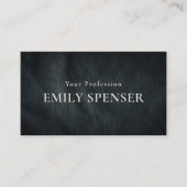 Eenvoudig Donkergrijs Lederen Patroon Persoonlijk Visitekaartje (Voorkant)