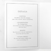 Eenvoudig donkergrijs monogram elegante bruiloft drieluik uitnodiging (Binnenzijde eerst)