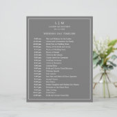 Eenvoudig donkergrijs monogram Elegante bruiloft t (Staand voorkant)