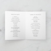 Eenvoudig Donkergrijs Monogram Elegante Trouwfeest Programma (Binnen)