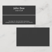 Eenvoudig donkergrijs visitekaartje (Voorkant / Achterkant)