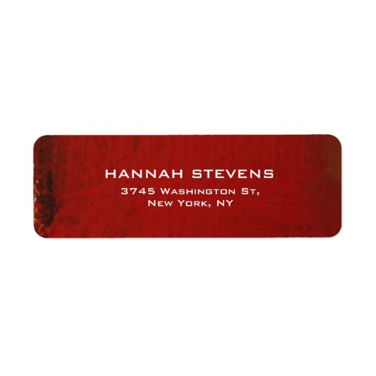 Eenvoudig donkerrood bruinachtig elegant modern etiket (Voorkant)