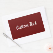Eenvoudig donkerrood met witte script tekst Sjablo Rechthoekige Sticker (Envelop)