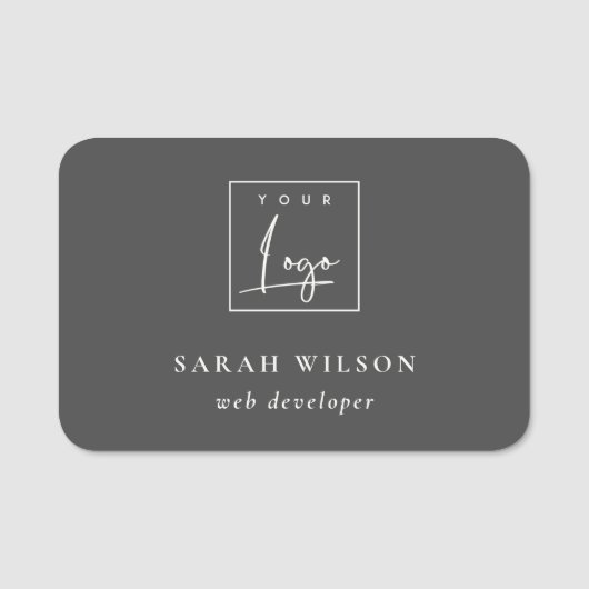 Eenvoudig donkerzwart, aangepaste Logo voor specia Naamplaatje (Voorkant)