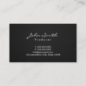 Eenvoudig donkerzwart monogram Visitekaartje (Achterkant)