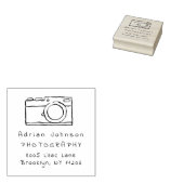 Eenvoudig Doodle Camerafotograaf Retouradres Rubberstempel (Gestempeld)