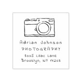 Eenvoudig Doodle Camerafotograaf Retouradres Rubberstempel (Afrduk)