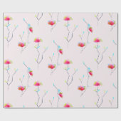 Eenvoudig, door Japans geïnspireerd, roze abstract Cadeaupapier (Vlak)