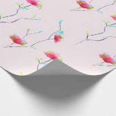 Eenvoudig, door Japans geïnspireerd, roze abstract Cadeaupapier (Hoek)