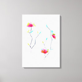 Eenvoudig, door Japans geïnspireerd, roze abstract Canvas Afdruk