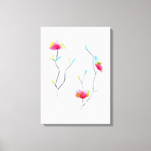 Eenvoudig, door Japans geïnspireerd, roze abstract Canvas Afdruk (Voorkant)