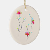 Eenvoudig, door Japans geïnspireerd, roze abstract Keramisch Ornament (Rechts)