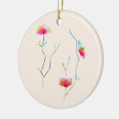 Eenvoudig, door Japans geïnspireerd, roze abstract Keramisch Ornament (Links)