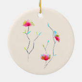 Eenvoudig, door Japans geïnspireerd, roze abstract Keramisch Ornament (Achterkant)