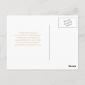 Eenvoudig 'Double Heart Gold Weddenschap' Dank je Briefkaart (Achterkant)