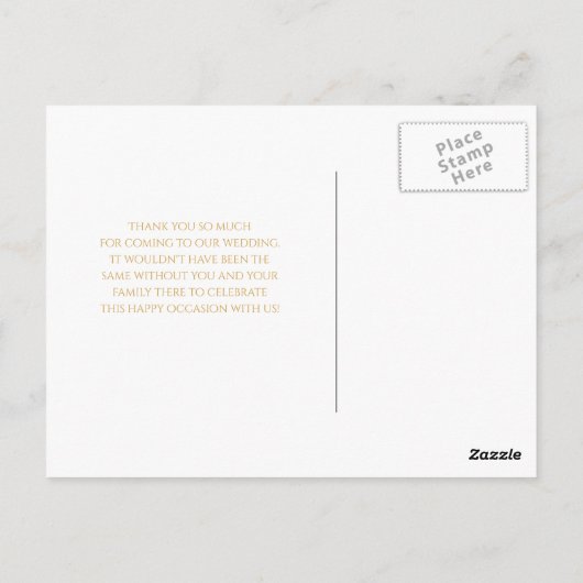 Eenvoudig 'Double Heart Gold Weddenschap' Dank je Briefkaart (Achterkant)