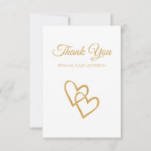 Eenvoudig 'Double Heart Gold Weddenschap' Dank je Kaart (Voorkant)