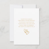 Eenvoudig 'Double Heart Gold Weddenschap' Dank je Kaart (Achterkant)