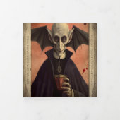 Eenvoudig Dracula Halloween-bedrijfsevenement Drieluik Uitnodiging (Cover)