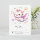 Eenvoudig Dragon-Baby shower Kaart (Staand voorkant)