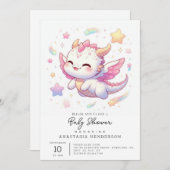 Eenvoudig Dragon-Baby shower Kaart (Voorkant / Achterkant)