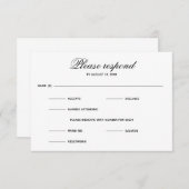 Eenvoudig drie keuzes invoeren - RSVP-kaart RSVP Kaartje (Voorkant / Achterkant)