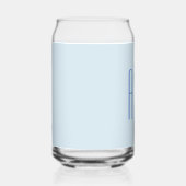 Eenvoudig drie Letter blauw Monogram Blikvorm Glas (Rechts)
