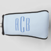 Eenvoudig drie Letter blauw Monogram Golfheadcover (Voorkant)