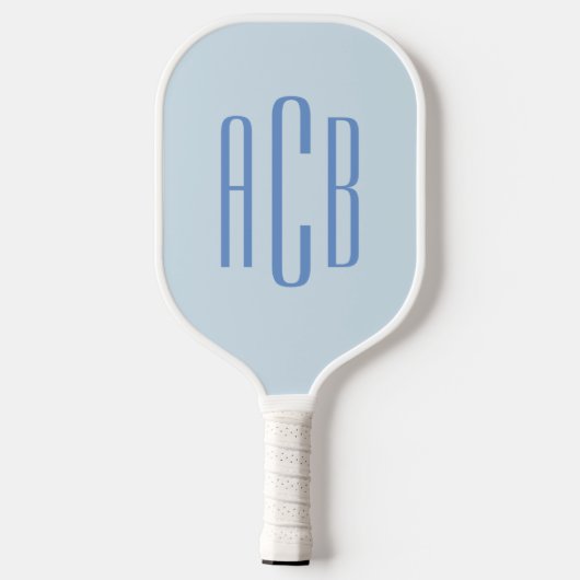 Eenvoudig drie Letter blauw Monogram Pickleball Paddle (Achterkant)