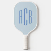 Eenvoudig drie Letter blauw Monogram Pickleball Paddle (Voorkant)