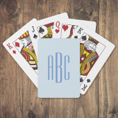 Eenvoudig drie Letter blauw Monogram Pokerkaarten